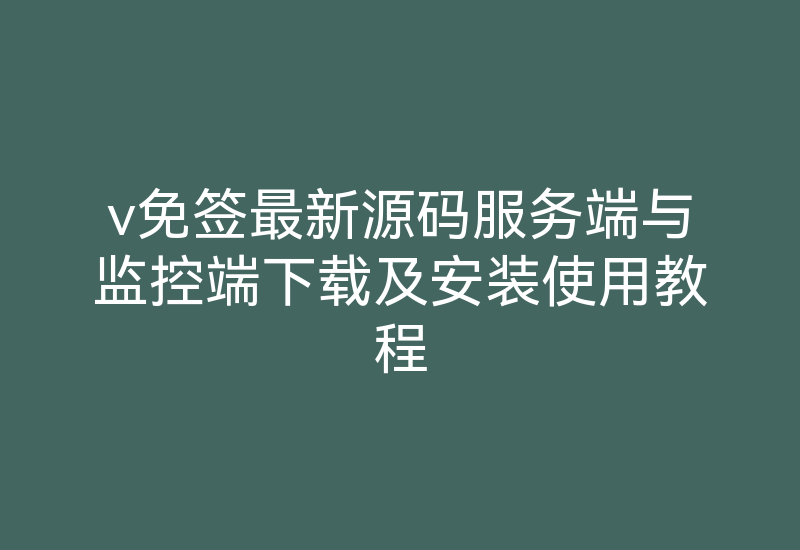 v免签最新源码服务端与监控端下载及安装使用教程-Z天空