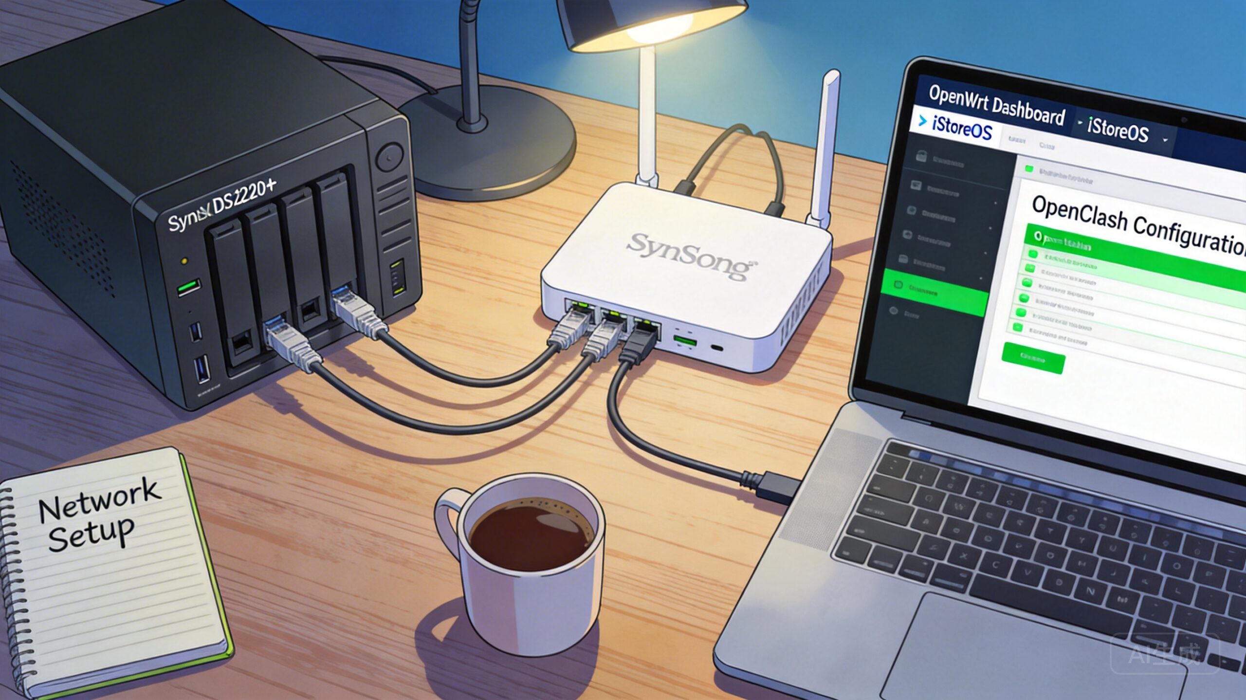群晖安装OpenWrt（iStoreOS）构建旁路由配置OpenClash-Z天空