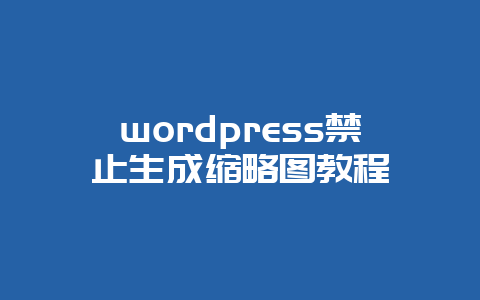 wordpress禁止生成缩略图教程-Z天空