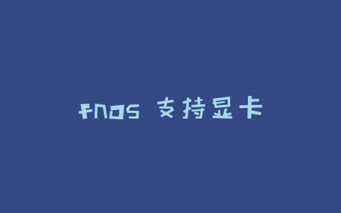 fnOS 支持显卡-Z天空