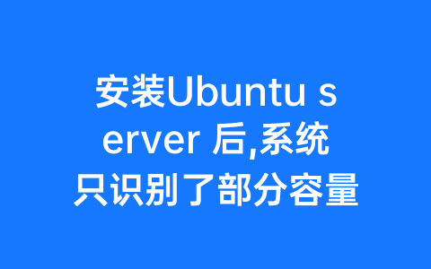安装Ubuntu server 后,系统只识别了部分容量-Z天空
