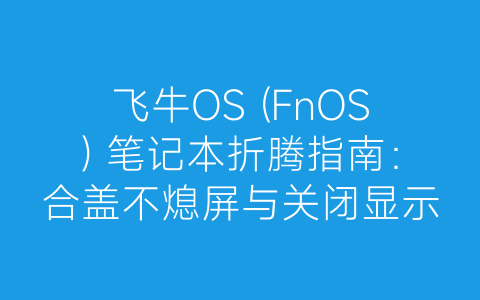 飞牛OS (FnOS) 笔记本折腾指南：合盖不熄屏与关闭显示器-Z天空